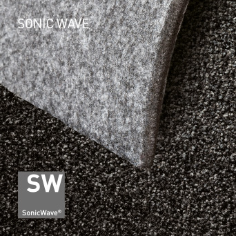 SONIC WAVE: Textiler Bodenbelag mit hoher Schallabsorption und Trittschalldämmung.